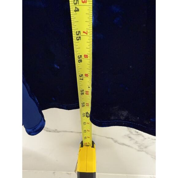 Vtg Morgan & co Prom Dress Maxi Gown Velvet 90s Y2K Glam Goth Halter Open Back - Picture 4 of 12